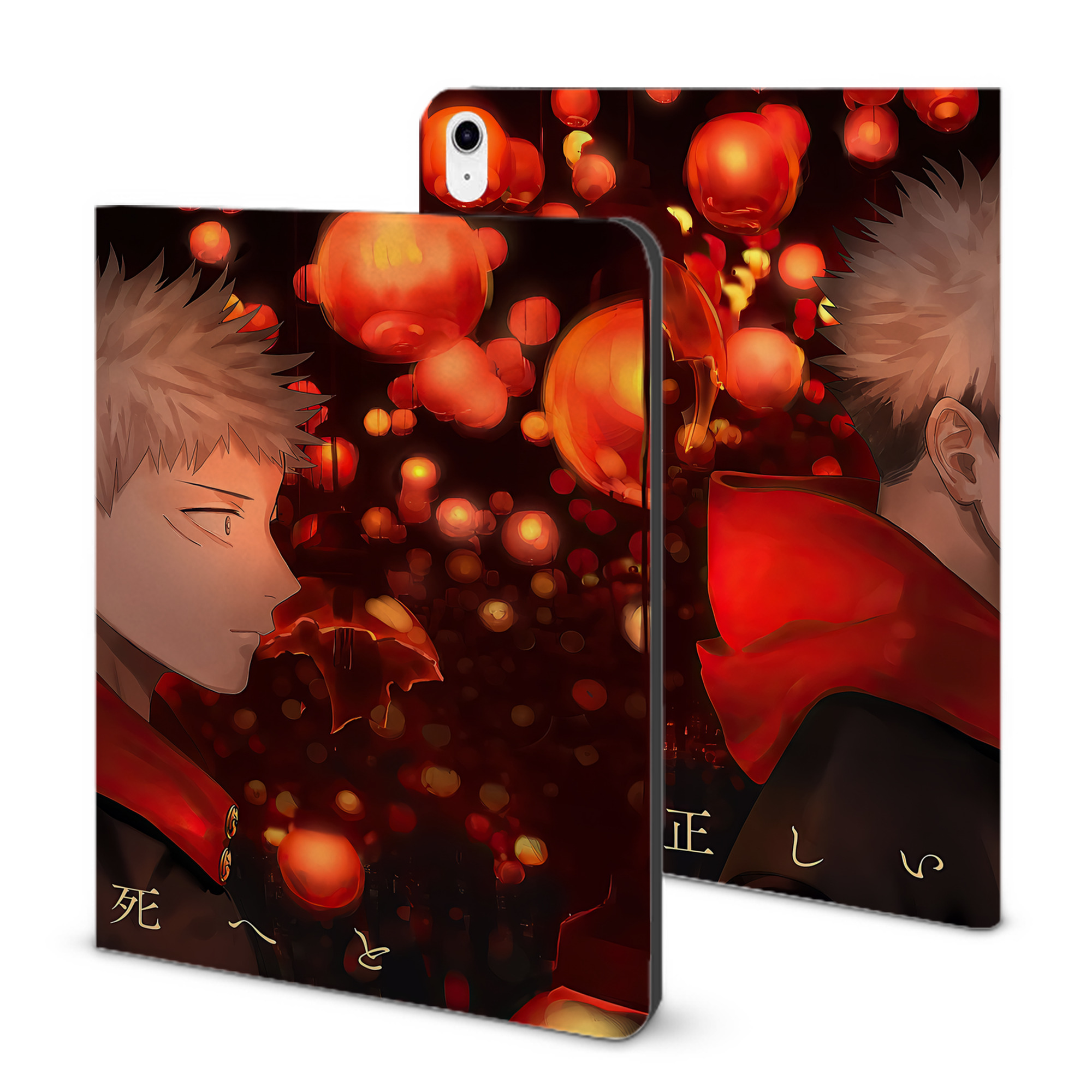 （画像用） 呪術廻戦 Jujutsu Kaisen IPad ケース ブック型 PUレザー TPU 耐衝撃 軽量 薄型 ペン収納なし 全面保護 IPad 各モデル対応